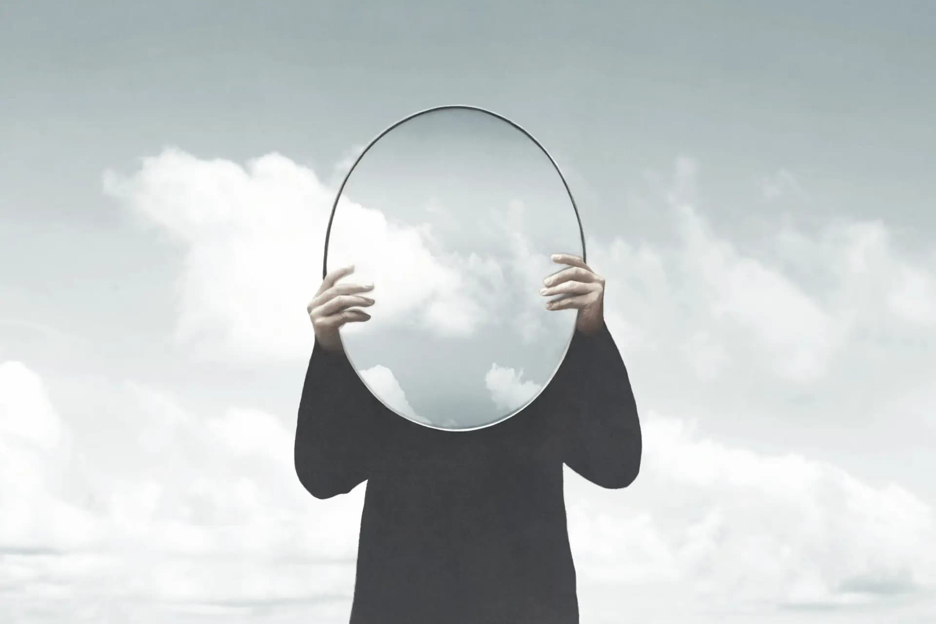 Illustration of person holding a mirror