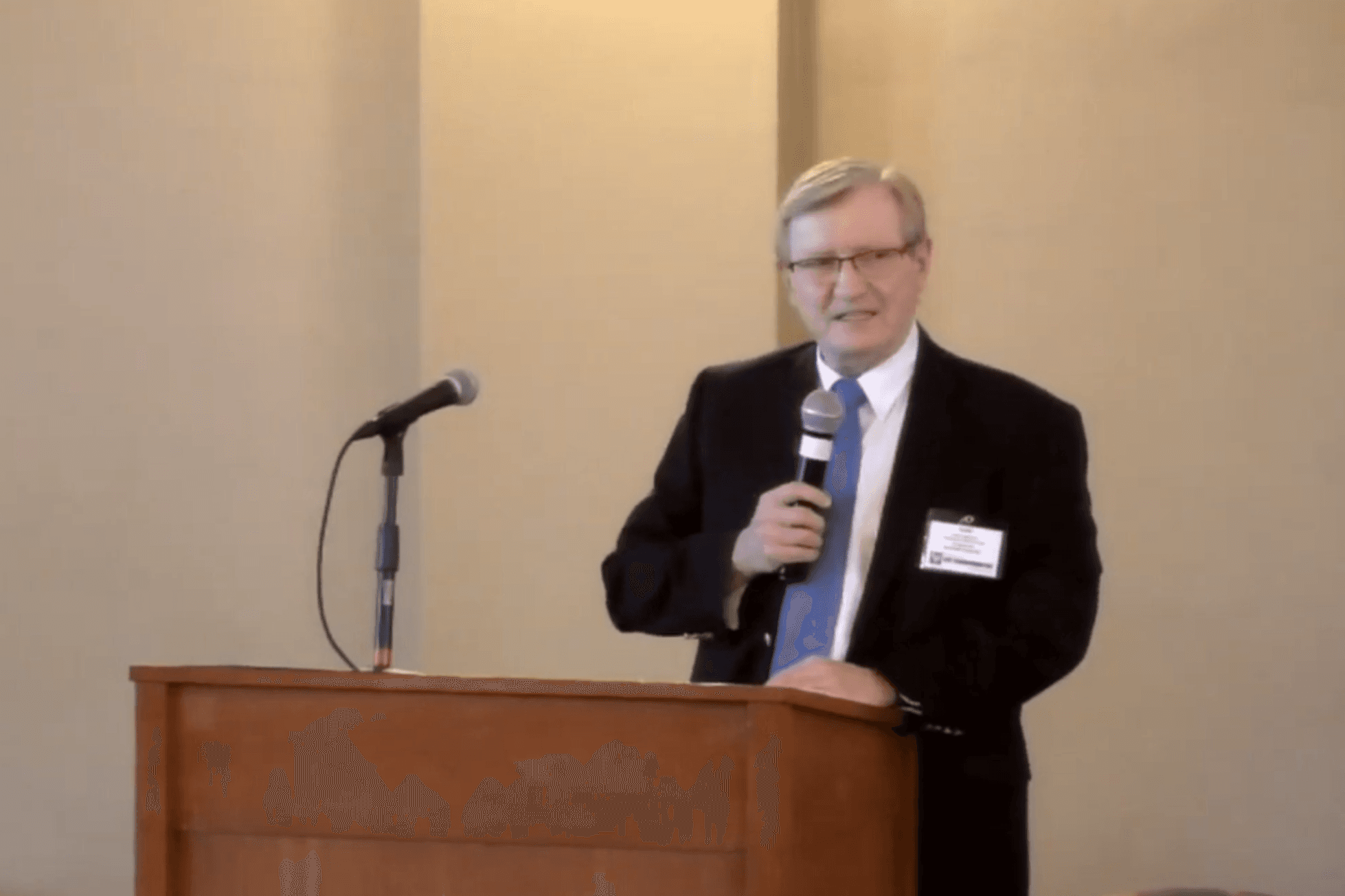 Man talking in a microphone